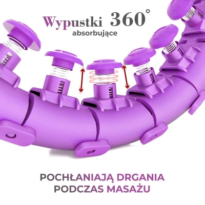 HMS Masážní hula hop HHW12 plus size se závažím fialová