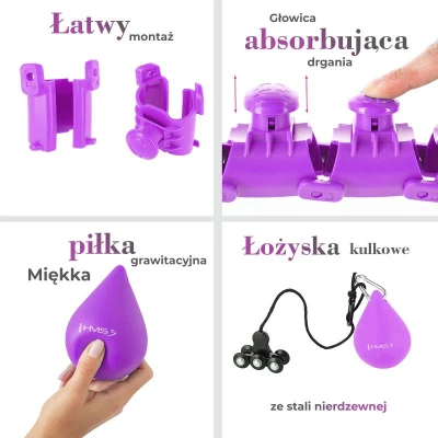HMS Masážní hula hop HHW12 plus size se závažím fialová