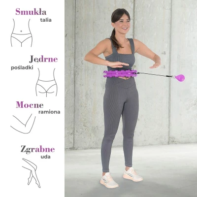 HMS Masážní hula hop HHW12 plus size se závažím fialová