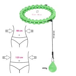 HMS Masážní hula hoop HHW12 plus size se závažím zelená