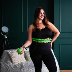 HMS Masážní hula hoop HHW12 plus size se závažím zelená