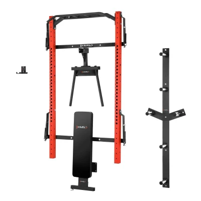 HMS KLT22 červený Multifunkční posilovací stojan - Power Rack