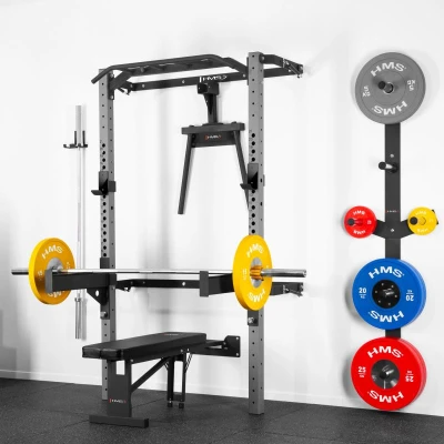 HMS KLT21 šedý Multifunkční posilovací stojan - Power Rack