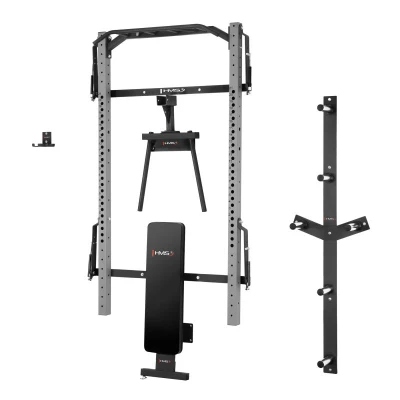 HMS KLT21 šedý Multifunkční posilovací stojan - Power Rack