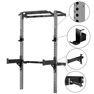HMS KLT21 šedý Multifunkční posilovací stojan - Power Rack