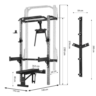HMS KLT21 šedý Multifunkční posilovací stojan - Power Rack