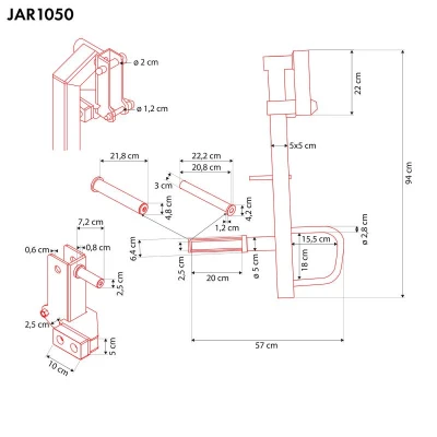 HMS Jammer Arms JAR1050 černá nastavitelná ramena pro multipress