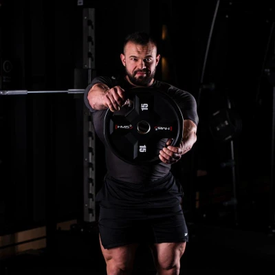 HMS TPC15 černý 15 kg olympijský polyuretanový kotouč
