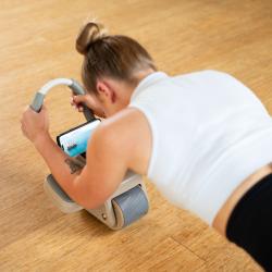 HMS Posilovací válec na břicho KA08 hnědý s automatickým odskokem