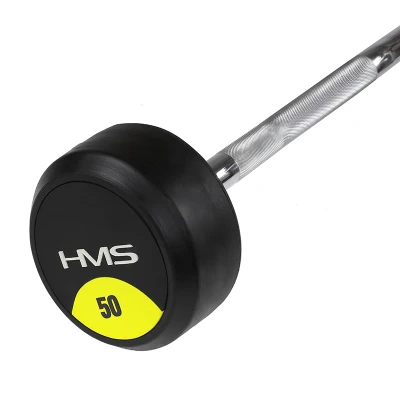 HMS PREMIUM GSL-50 stříbrno-černá 50 kg lomená obouruční činka