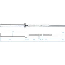 HMS PREMIUM Olympijská osa GO450 220 cm x 50 mm