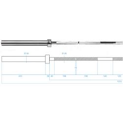 HMS PREMIUM Olympijská osa GO700 220 cm x 50 mm