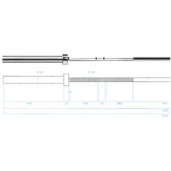 HMS PREMIUM Olympijská osa GO900 220 cm x 50 mm