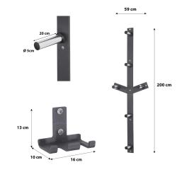 HMS PREMIUM Sada nástenných držiakov na závažia a osi HMS STR28 a STR29