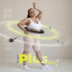 HMS Sada černé masážní Hula Hoop se závažím HHW11 a zeštíhlujícího bederního pásu HMS BR163 PLUS SIZE