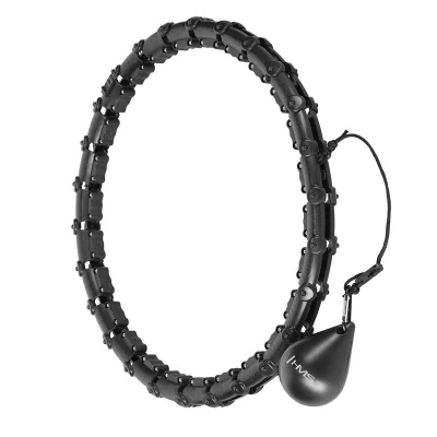 HMS Sada černé masážní Hula Hoop se závažím HHW11 a zeštíhlujícího bederního pásu HMS BR163 PLUS SIZE