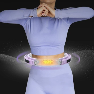 HMS Sada masážní hula hoop HHM13 se závažím, magnety a počítadlem a zeštíhlujícího pásu BR163 fialová