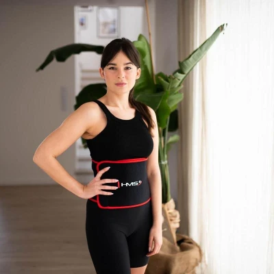 HMS Sada masážní hula hoop HHM13 se závažím, magnety a počítadlem a zeštíhlujícího pásu BR163 fialová (VÝPRODEJ)