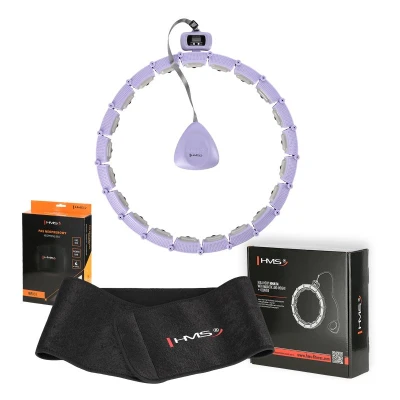 HMS Sada masážní hula hoop HHM14 se závažím a počítadlem a zeštíhlujícího pásu BR163 fialová HMS Sada masážní hula hoop HHM14 se závažím a počítadlem a zeštíhlujícího pásu BR163 fialová