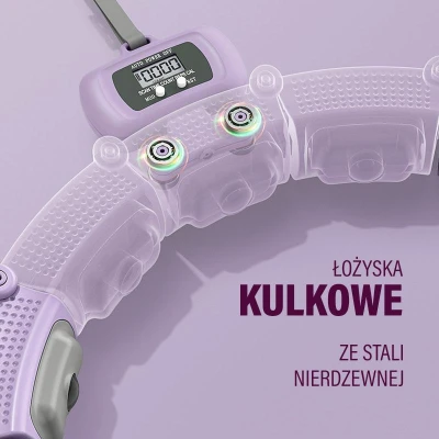 HMS Sada masážní hula hoop HHM14 se závažím a počítadlem a zeštíhlujícího pásu BR163 fialová