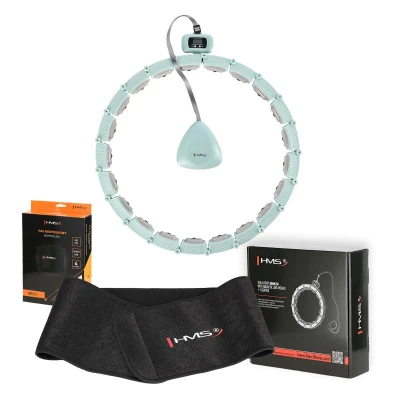HMS Sada masážní hula hoop HHM14 se závažím a počítadlem a zeštíhlujícího pásu BR163 zelená HMS Sada masážní hula hoop HHM14 se závažím a počítadlem a zeštíhlujícího pásu BR163 zelená