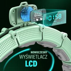 HMS Sada masážní hula hoop HHM14 se závažím a počítadlem a zeštíhlujícího pásu BR163 zelená