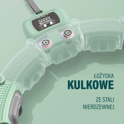 HMS Sada masážní hula hoop HHM14 se závažím a počítadlem a zeštíhlujícího pásu BR163 zelená