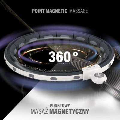 HMS Sada masážní hula hoop HHM15 černá se závažím, magnety a počítadlem a zeštíhlujícího pásu BR163