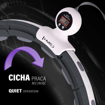 HMS Sada masážní hula hoop HHM15 černá se závažím, magnety a počítadlem a zeštíhlujícího pásu BR163
