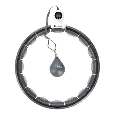 HMS Sada masážní hula hoop HHM15 černá se závažím, magnety a počítadlem a zeštíhlujícího pásu BR163