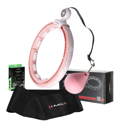 HMS Sada masážní hula hoop HHM15 růžová se závažím, magnety a počítadlem a zeštíhlujícího pásu BR163 PLUS SIZE HMS Sada masážní hula hoop HHM15 růžová se závažím, magnety a počítadlem a zeštíhlujícího pásu BR163 PLUS SIZE