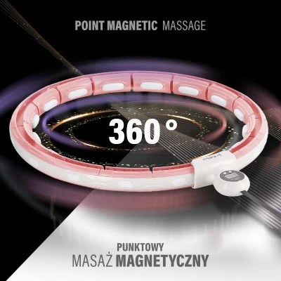 HMS Sada masážní hula hoop HHM15 růžová se závažím, magnety a počítadlem a zeštíhlujícího pásu BR163 PLUS SIZE