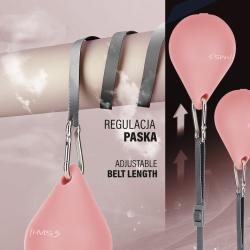 HMS Sada masážny hula hoop HHM15 ružová so závažím, magnetmi a počítadlom a zoštíhľujúceho pásu BR163 PLUS SIZE