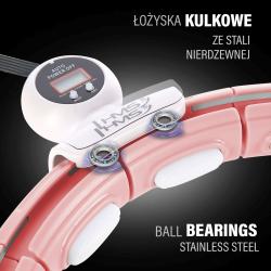 HMS Sada masážny hula hoop HHM15 ružová so závažím, magnetmi a počítadlom a zoštíhľujúceho pásu BR163 PLUS SIZE