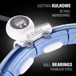 HMS Sada masážní hula hoop HHM15 se závažím, magnety a počítadlem a zeštíhlujícícho pásu BR163 modrá