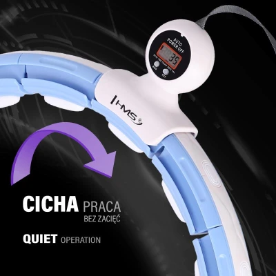 HMS Sada masážní hula hoop HHM15 se závažím, magnety a počítadlem a zeštíhlujícícho pásu BR163 modrá