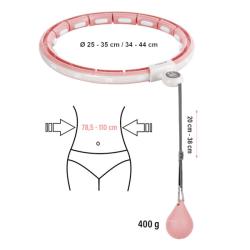 HMS Sada masážní hula hoop HHM15 se závažím, magnety a počítadlem a zeštíhlujícího pásu BR163 růžová
