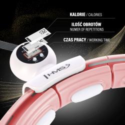 HMS Sada masážní hula hoop HHM15 se závažím, magnety a počítadlem a zeštíhlujícího pásu BR163 růžová