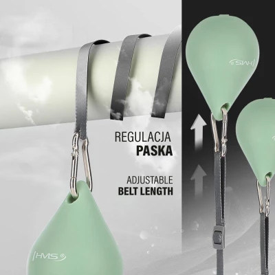 HMS Sada masážní hula hoop HHM15 se závažím, magnety a počítadlem a zeštíhlujícího pásu BR163 zelená