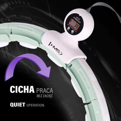 HMS Sada masážní hula hoop HHM15 se závažím, magnety a počítadlem a zeštíhlujícího pásu BR163 zelená