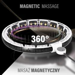 HMS Sada masážní hula hoop HHM16 bílá se závažím, magnety a počítadlem a zeštíhlujícího pásu BR163 PLUS SIZE