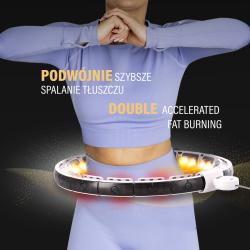 HMS Sada masážní hula hoop HHM16 bílá se závažím, magnety a počítadlem a zeštíhlujícího pásu BR163 PLUS SIZE