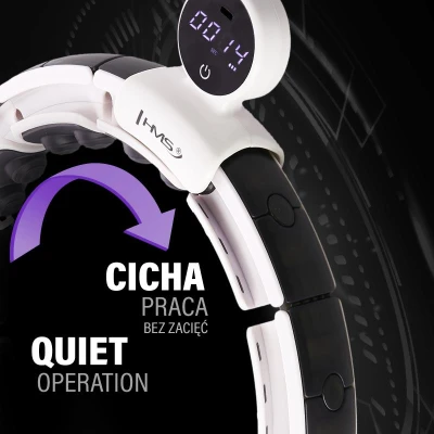 HMS Sada masážní hula hoop HHM16 bílá se závažím, magnety a počítadlem a zeštíhlujícího pásu BR163 PLUS SIZE