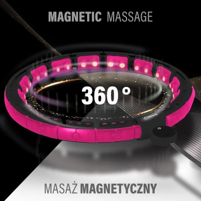 HMS Sada masážní hula hoop HHM16 černá se závažím, magnety a počítadlem a zeštíhlujícího pásu BR163