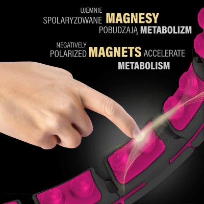 HMS Sada masážní hula hoop HHM16 černá se závažím, magnety a počítadlem a zeštíhlujícího pásu BR163