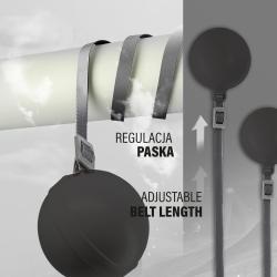 HMS Sada masážní hula hoop HHM16 černá se závažím, magnety a počítadlem a zeštíhlujícího pásu BR163