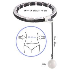 HMS Sada masážní hula hoop HHM16 se závažím, magnety a počítadlem a zeštíhlujícího pásu BR163