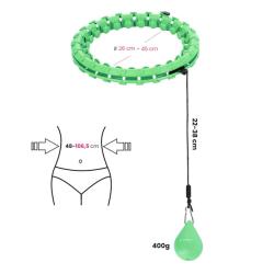 HMS Sada masážní hula hoop HHW01 se závažím a zeštíhlujícícho pásu BR163 zelená