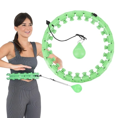HMS Sada masážní hula hoop HHW01 se závažím a zeštíhlujícícho pásu BR163 zelená