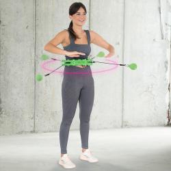 HMS Sada masážny hula hoop HHW01 so závažím a zoštíhľujúceho pásu BR163 zelená